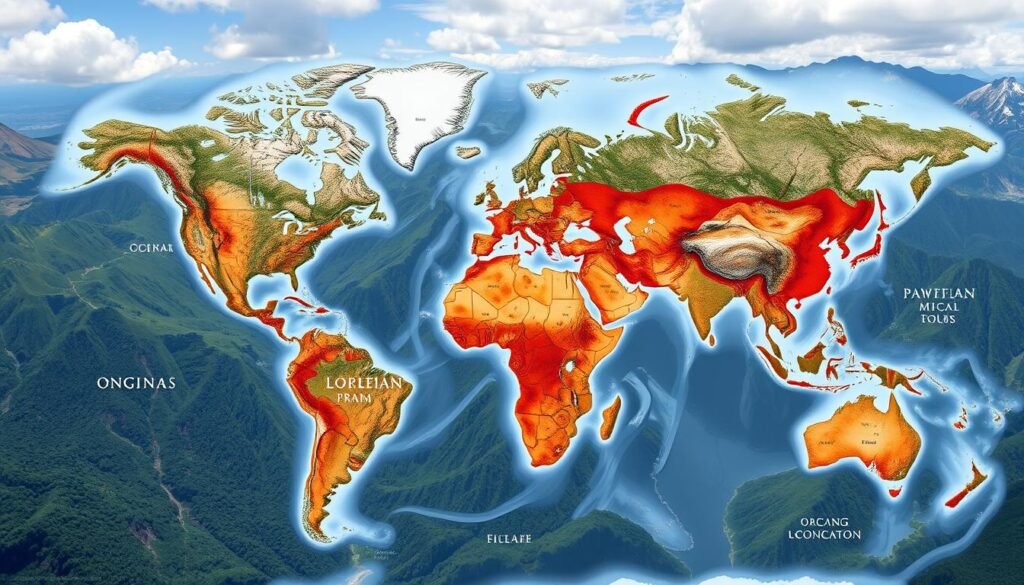 dacite geographic distribution